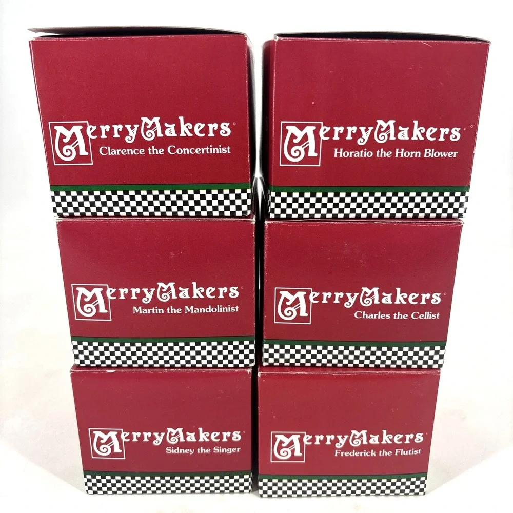 VTG Merry Makers MONKS Music Band Figures DEPT 56 MUSICAL Lof Of 6 in Boxes